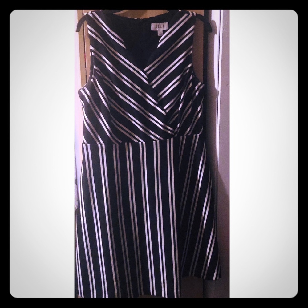 BNWOT - Black and White Sleeveless Striped Dress